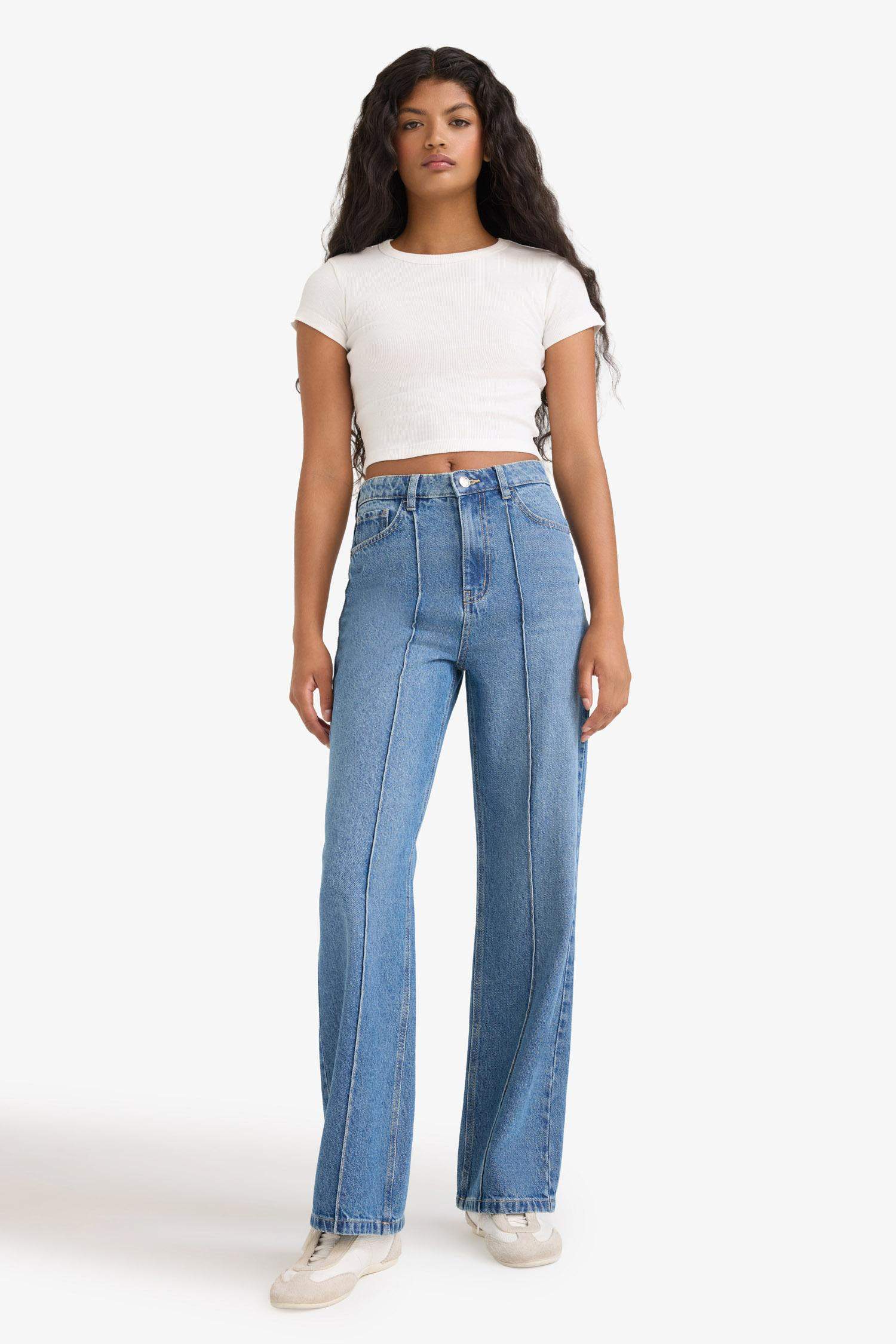 90's Wide Leg High Waist Straight Leg Jeans