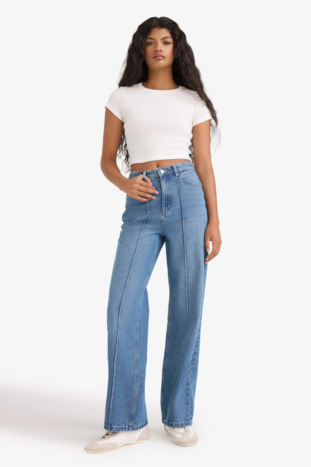 90's Wide Leg High Waist Straight Leg Jeans