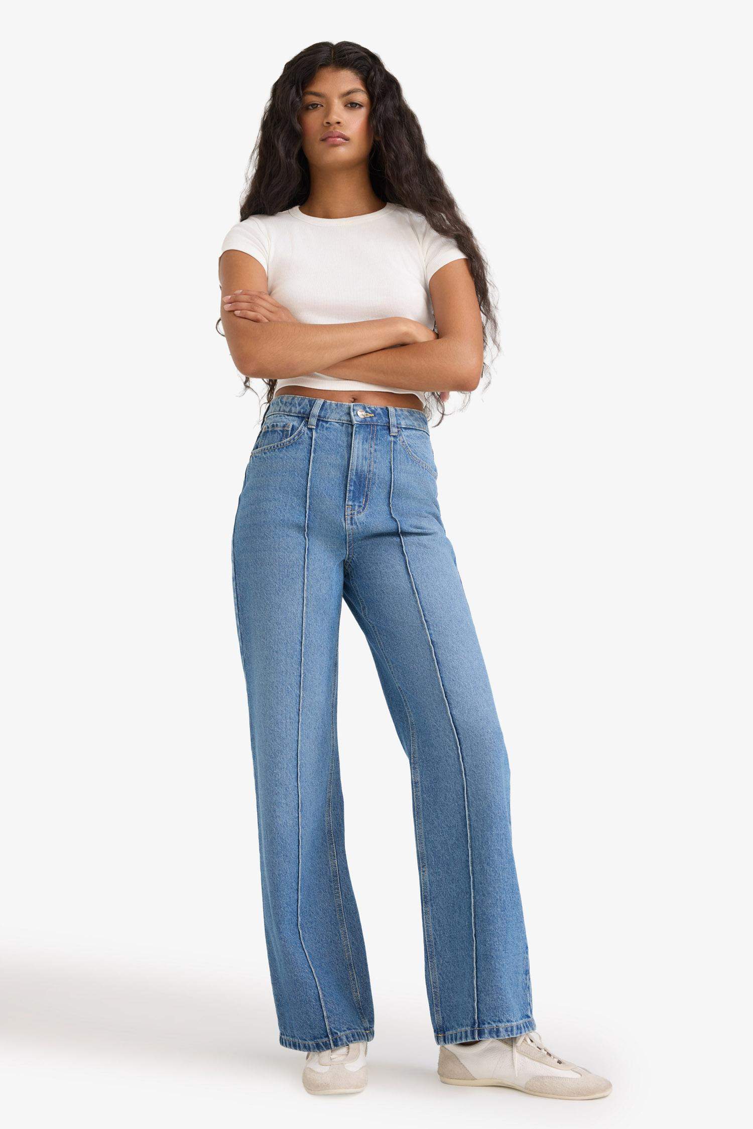 90's Wide Leg High Waist Straight Leg Jeans