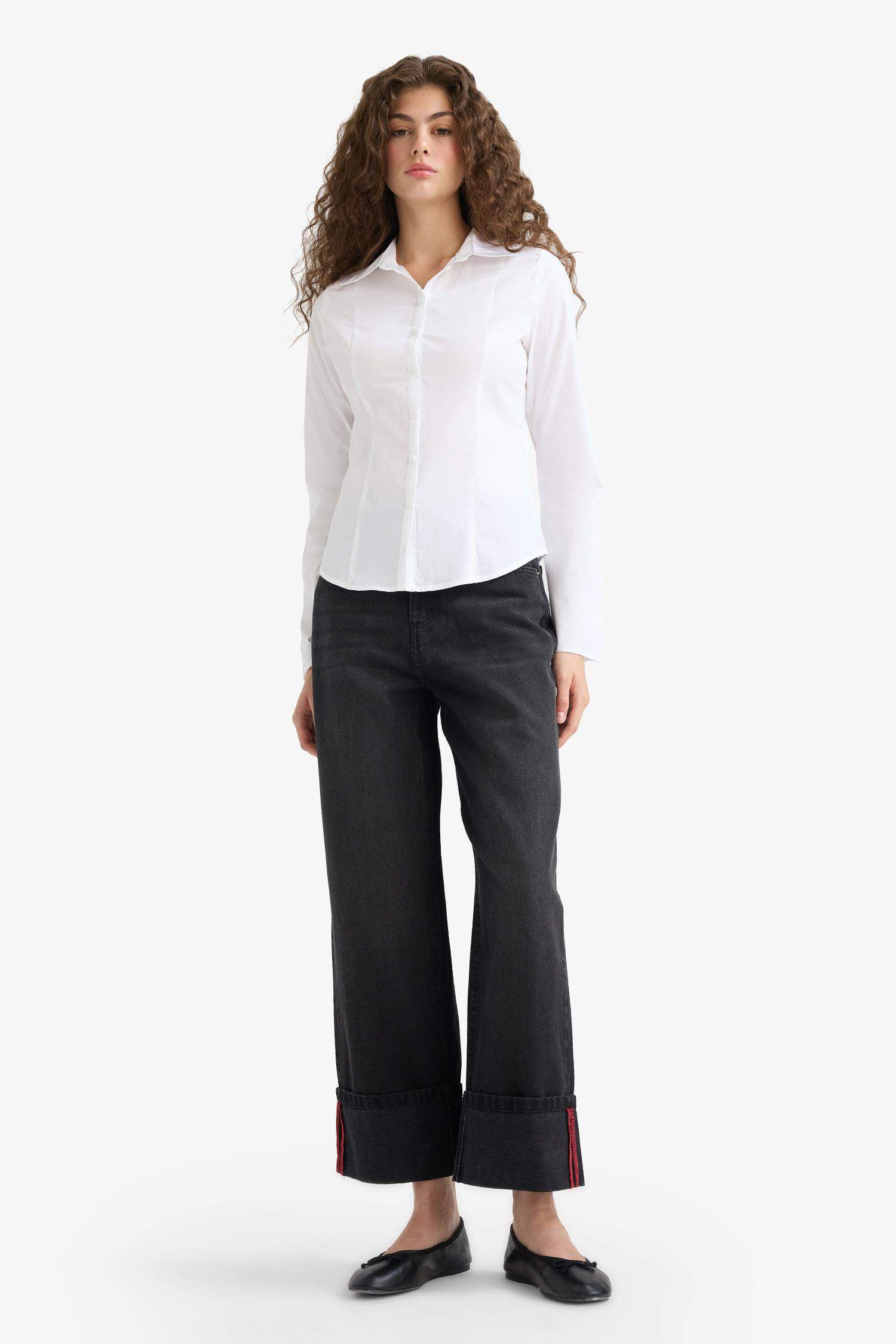 Relax Fit High Waist Straight Leg Jeans