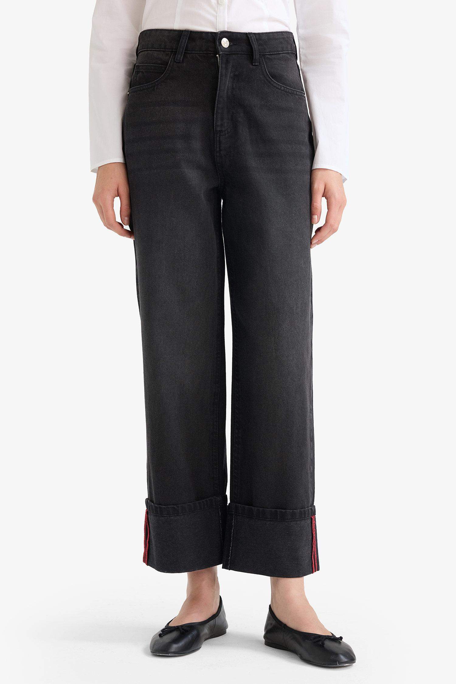 Relax Fit High Waist Straight Leg Jeans