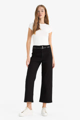 Culotte High Waist Straight Leg Jeans