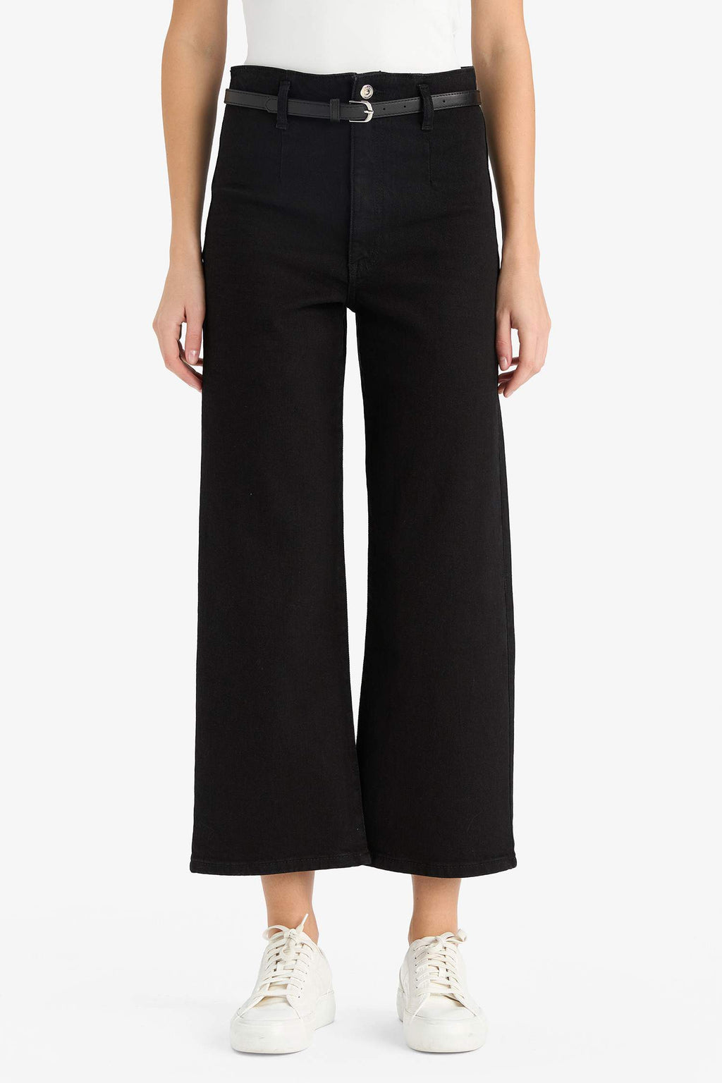 Culotte High Waist Straight Leg Jeans