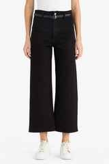 Culotte High Waist Straight Leg Jeans