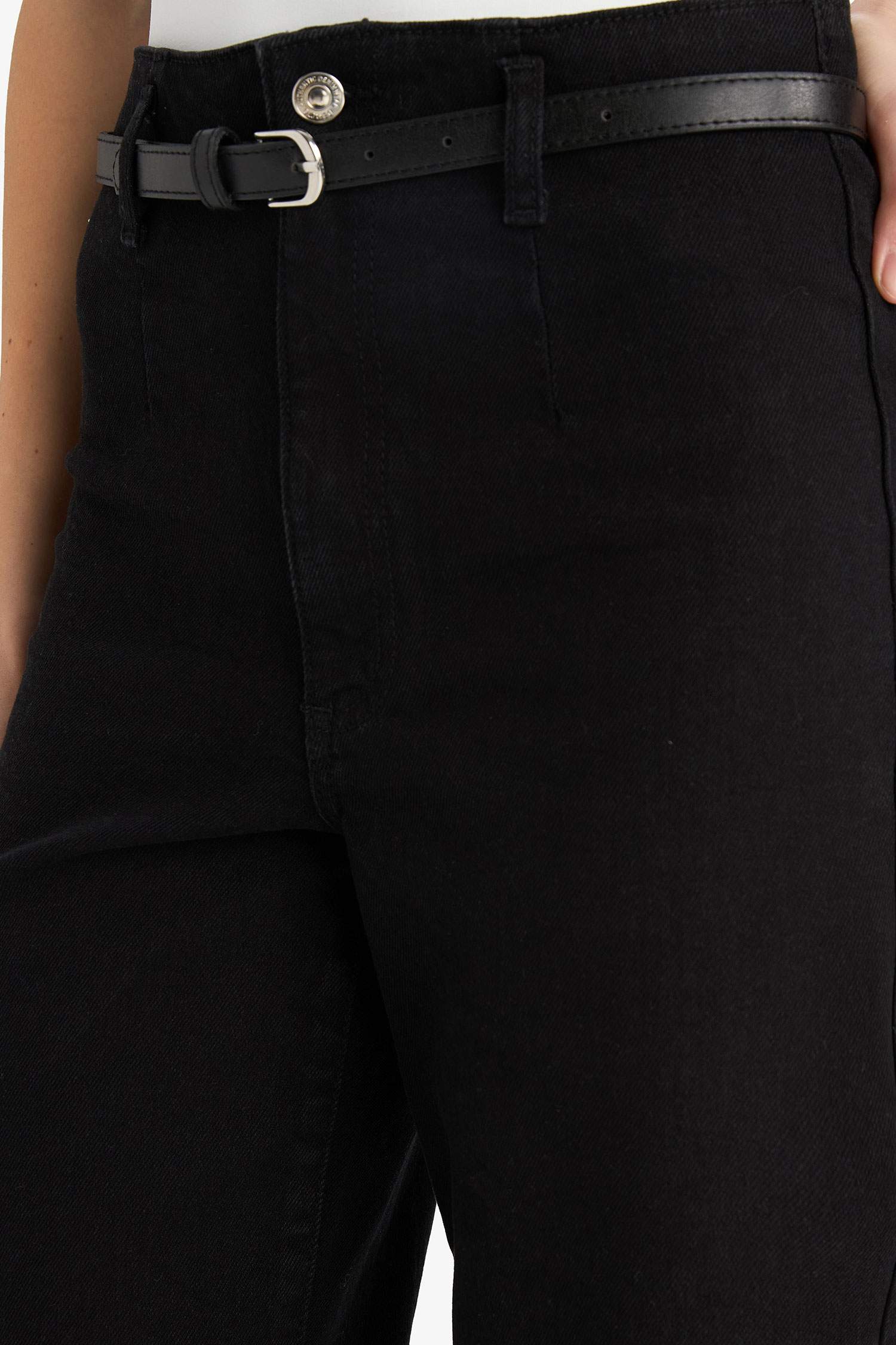 Culotte High Waist Straight Leg Jeans