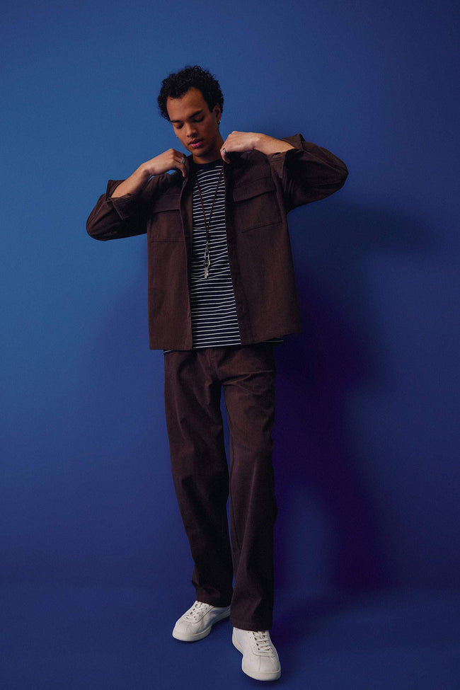 Wide Leg Corduroy Trousers Hover Image