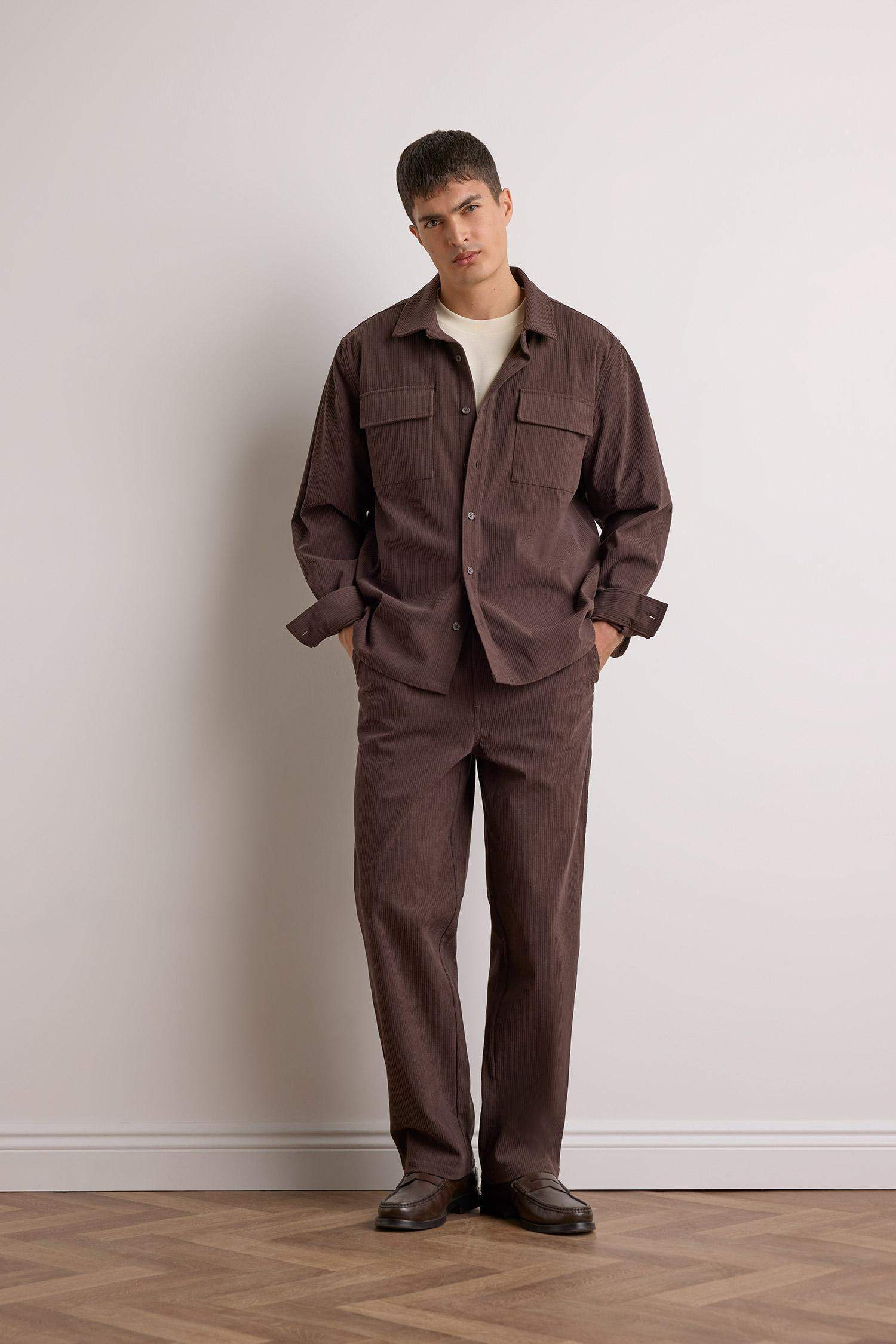 Wide Leg Corduroy Trousers