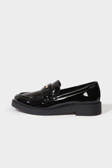 Women's faux leather flat loafers