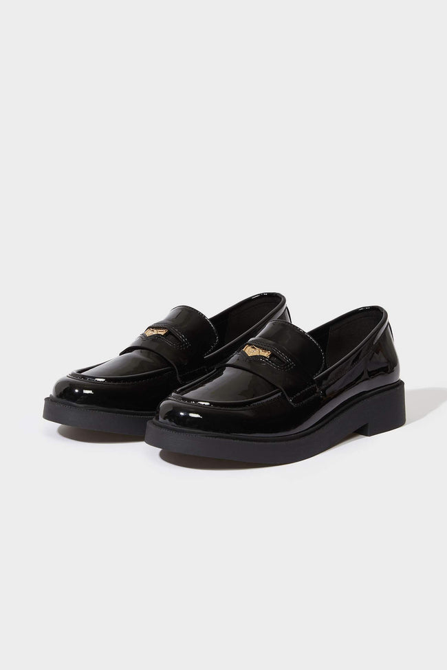 Women's faux leather flat loafers Main Image