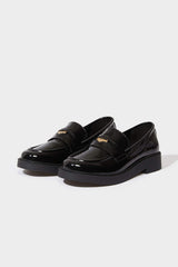 Women's faux leather flat loafers