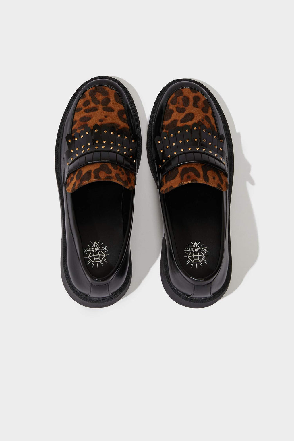 Woman Flat Heel Faux Leather Loafer Shoes