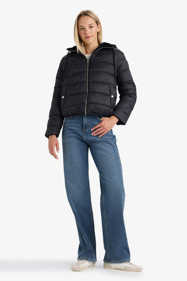 Waterproof Regular Fit Hooded Jacket with Faux Fur Lining Main Image