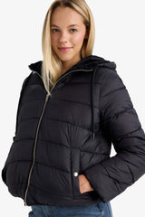 Waterproof Regular Fit Hooded Jacket with Faux Fur Lining