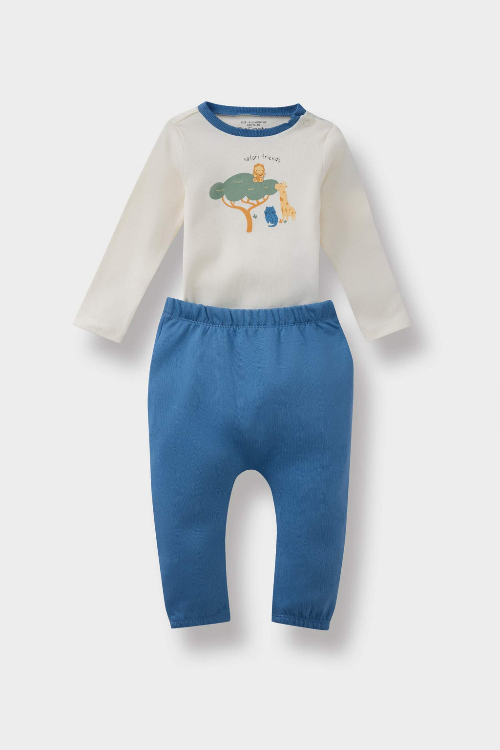 Baby Boy 2-Piece Set Safari Printed Long Sleeve T-Shirt and Sweatpants