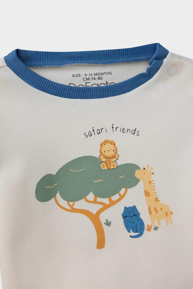 Baby Boy 2-Piece Set Safari Printed Long Sleeve T-Shirt and Sweatpants Main Image