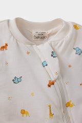 Baby Boy Newborn 1 Tog Fiber Dinosaur Printed Combed Cotton Long Sleeve Jumpsuit