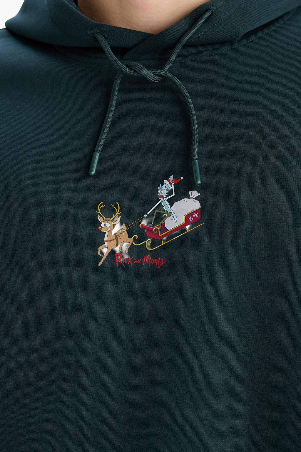 Rick and Morty Boxy Fit Hooded Sweatshirt with Back Print