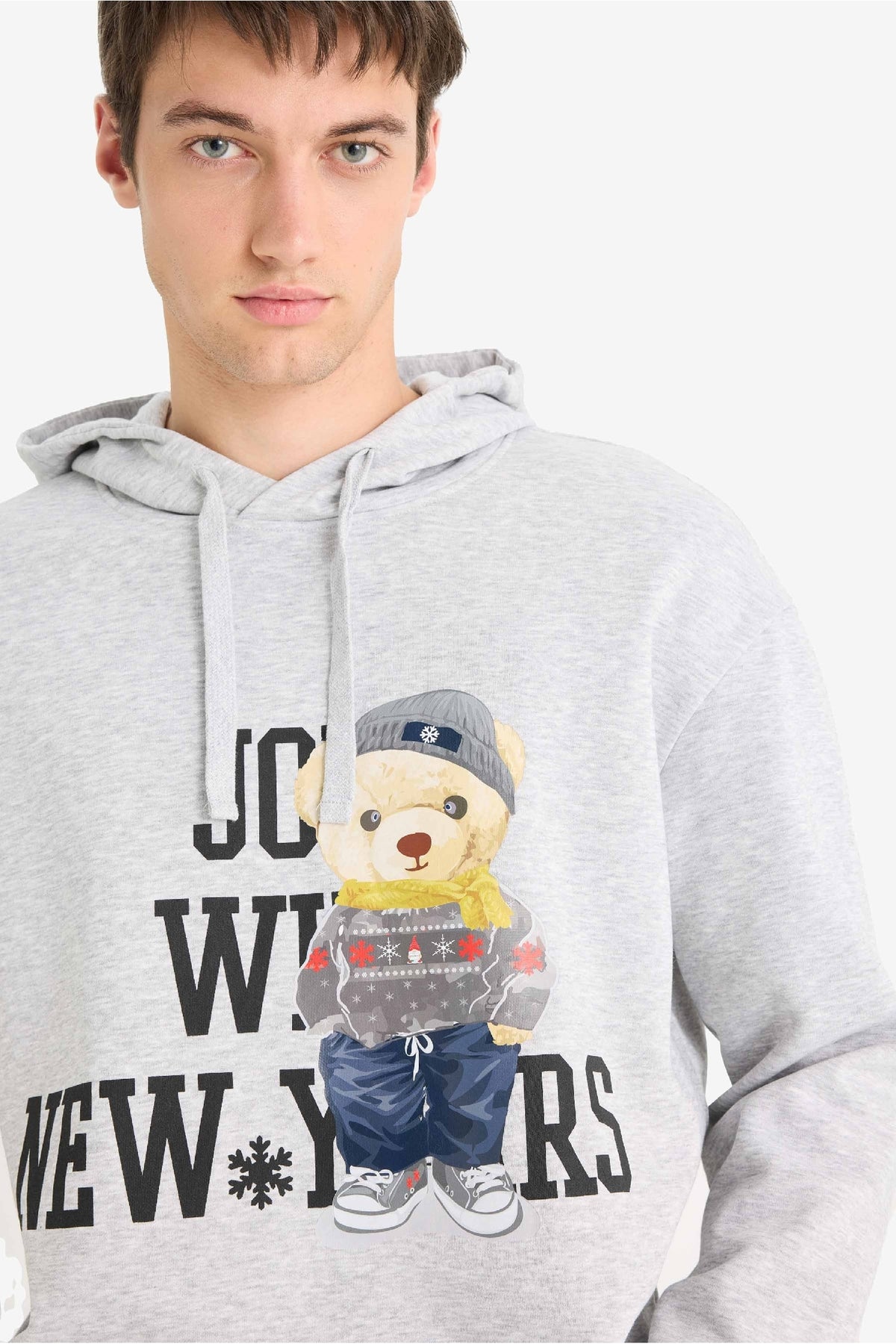 Boxy Fit Hooded Printed Sweatshirt