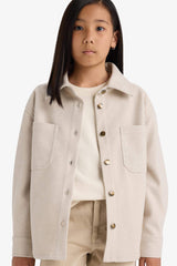 Girls Long Sleeve Snap-On Shirt Jacket