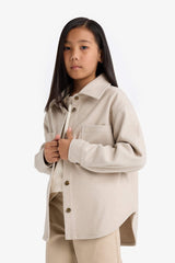 Girls Long Sleeve Snap-On Shirt Jacket
