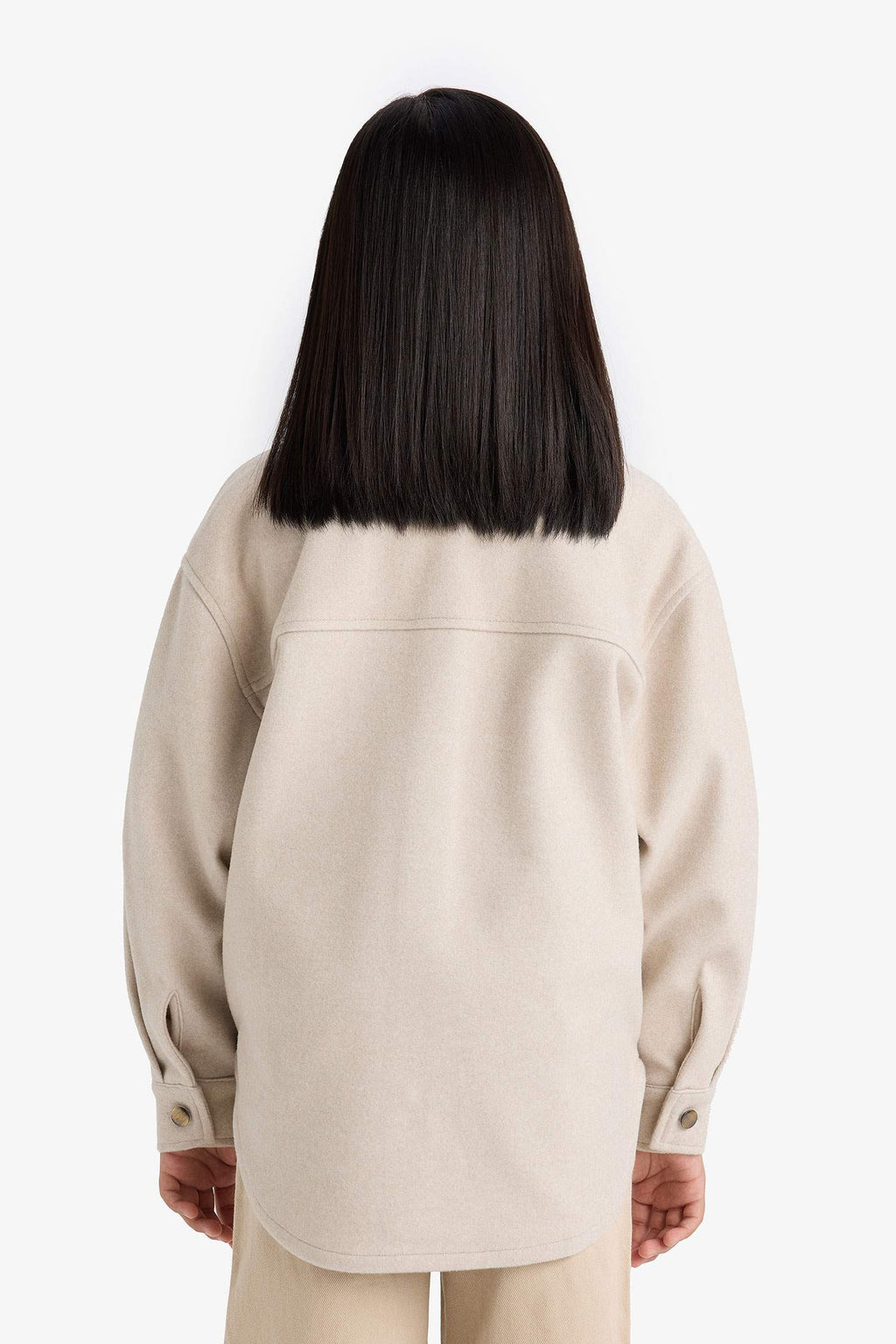 Girls Long Sleeve Snap-On Shirt Jacket