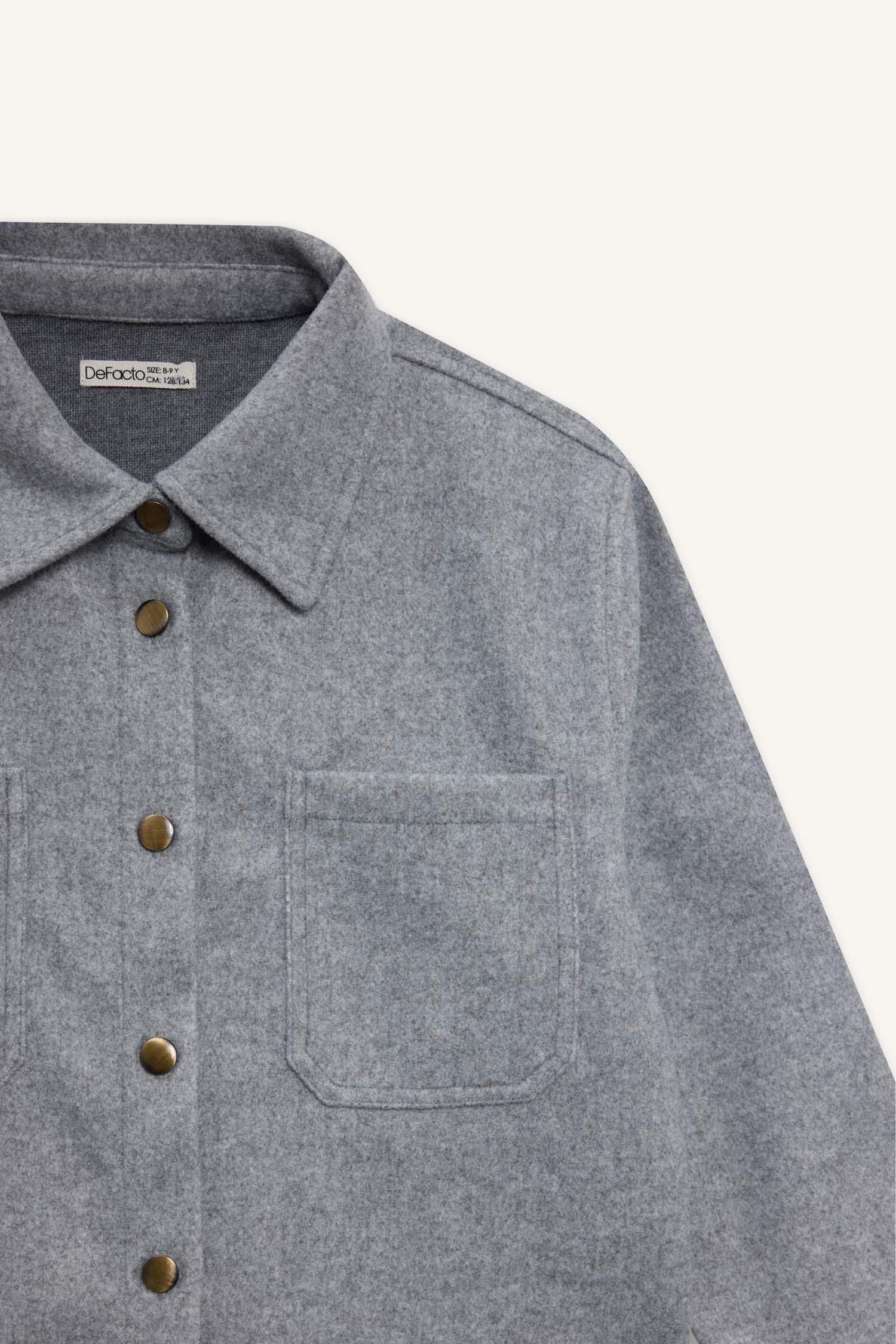 Girls Long Sleeve Snap-On Shirt Jacket