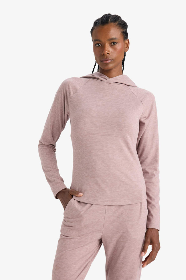 DeFactoFit Standard Fit Long Sleeve Hooded Sports Top Hover Image