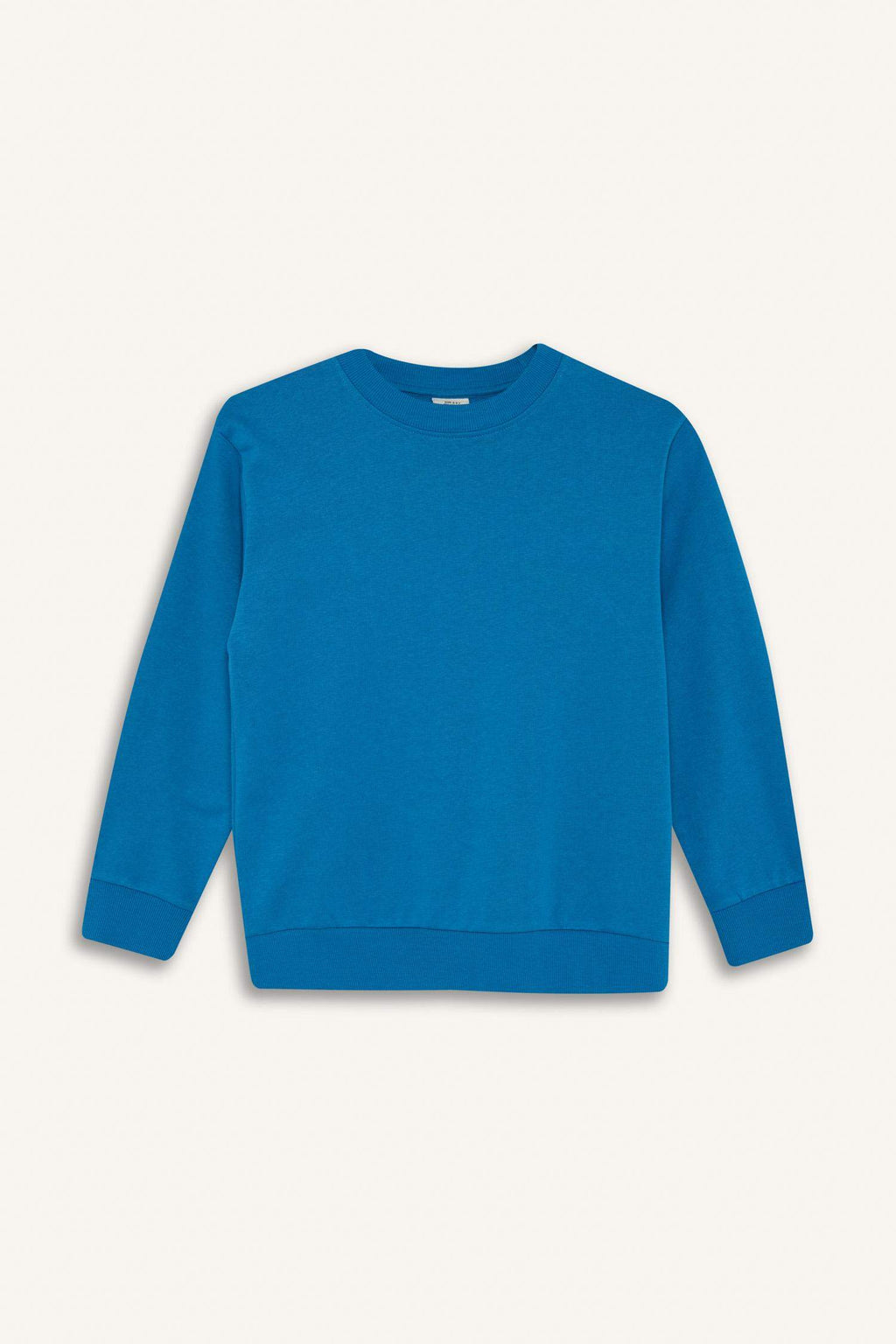 Boys sweatshirt, straight cut, round neck, solid color