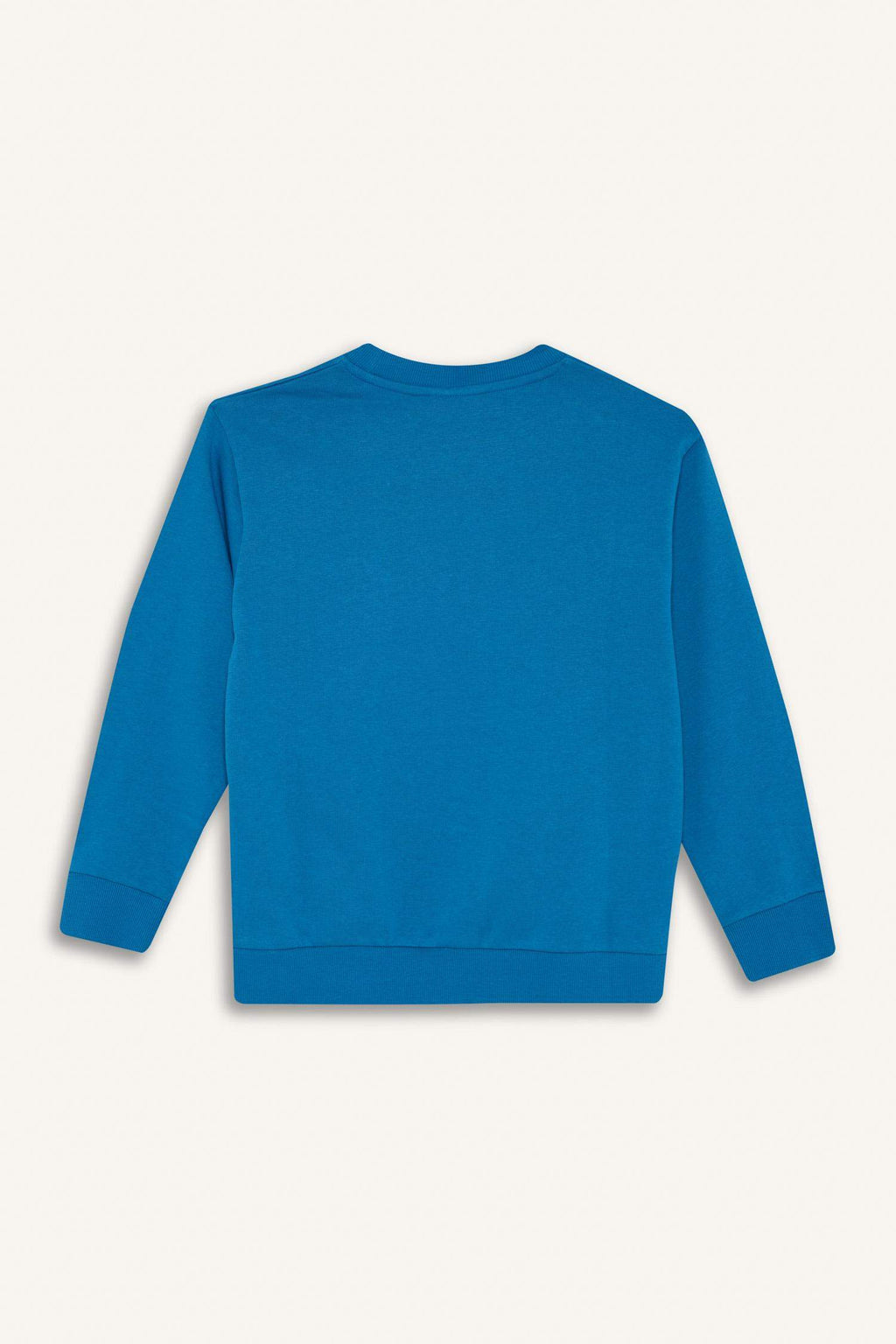 Boys sweatshirt, straight cut, round neck, solid color