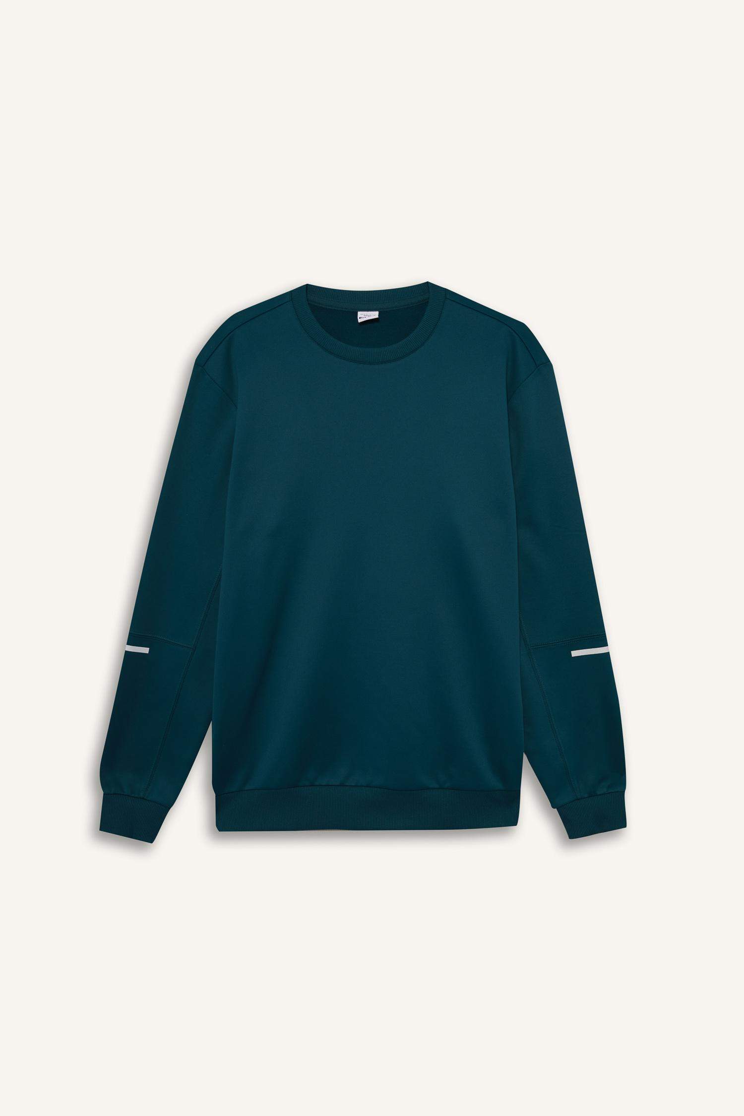 Standard Fit Crew Neck Athletic Sweatshirt