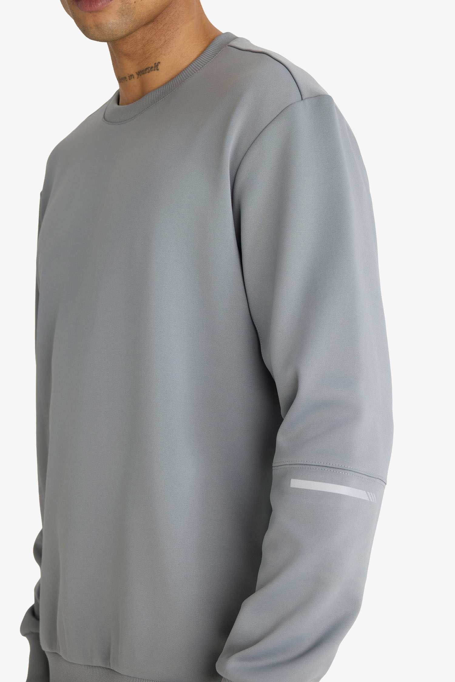 Standard Fit Crew Neck Athletic Sweatshirt