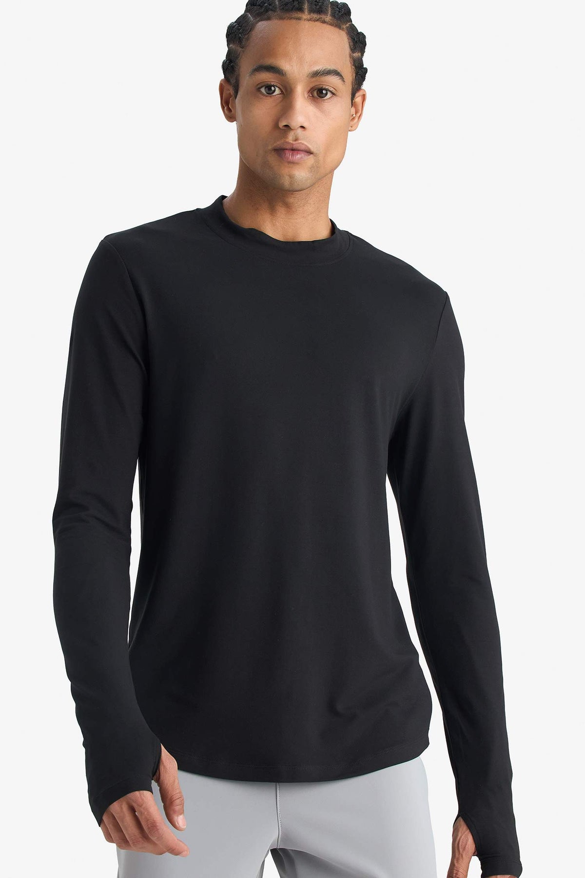 Slim Fit Slim Cut Stand Collar Sports Long Sleeve Bodysuit