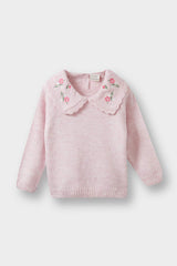 Baby Girl Large Collar Knitwear Sweater