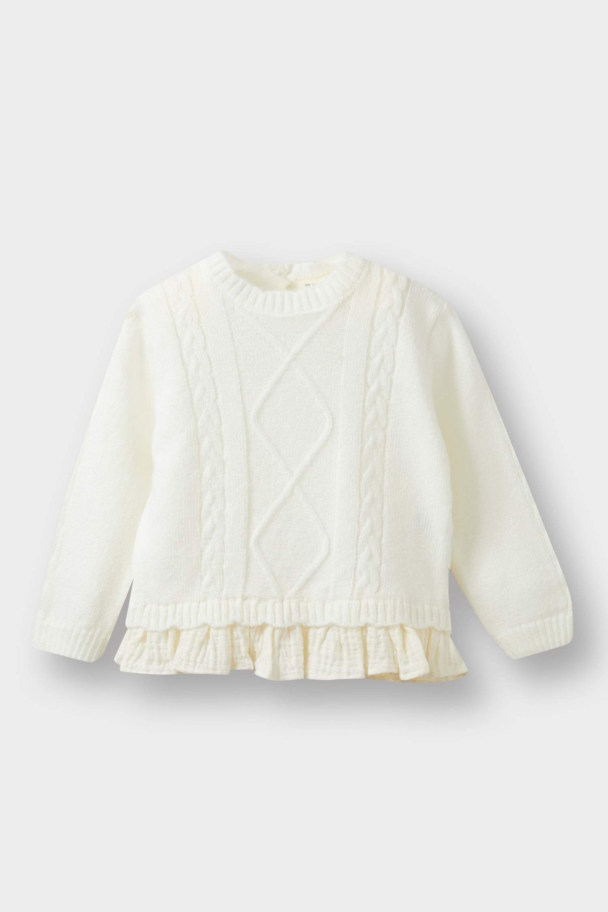 Baby Girl Crew Neck Knit Sweater
