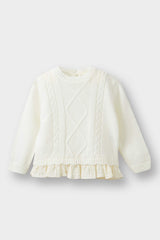 Baby Girl Crew Neck Knit Sweater