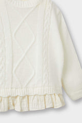 Baby Girl Crew Neck Knit Sweater