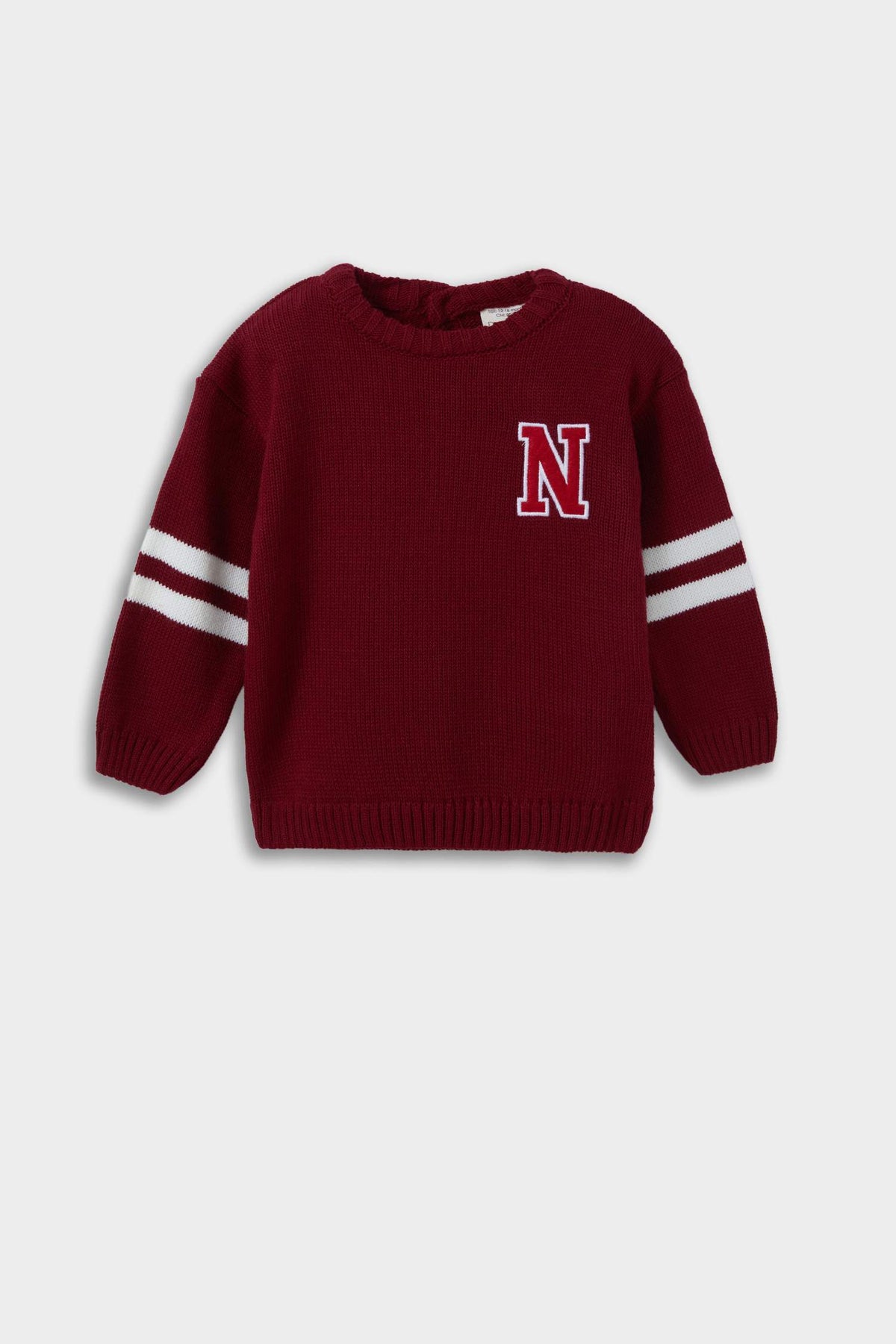 Baby Boy Crew Neck Printed Knitwear Sweater