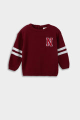 Baby Boy Crew Neck Printed Knitwear Sweater