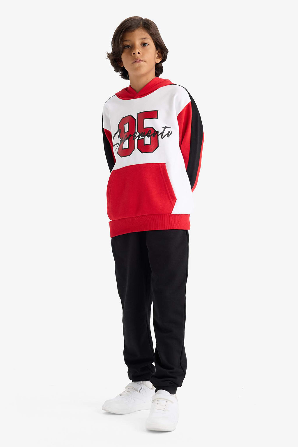 Boys 2-Piece Set Hooded Printed Sweatshirt Tracksuit Bottoms