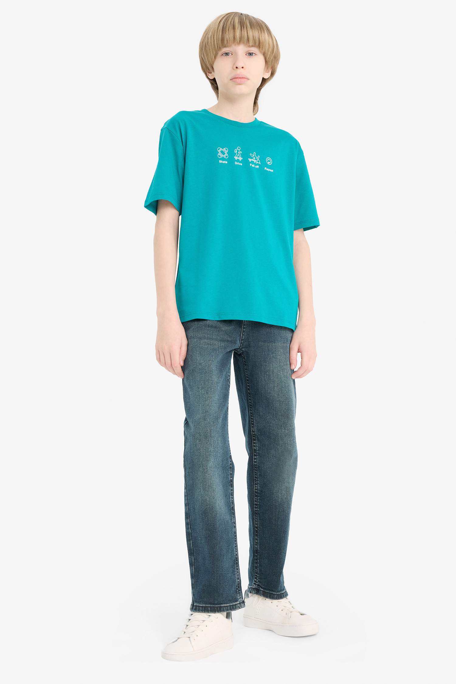 Boy Crew Neck Printed Short Sleeve T-Shirt