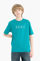 Boy Crew Neck Printed Short Sleeve T-Shirt