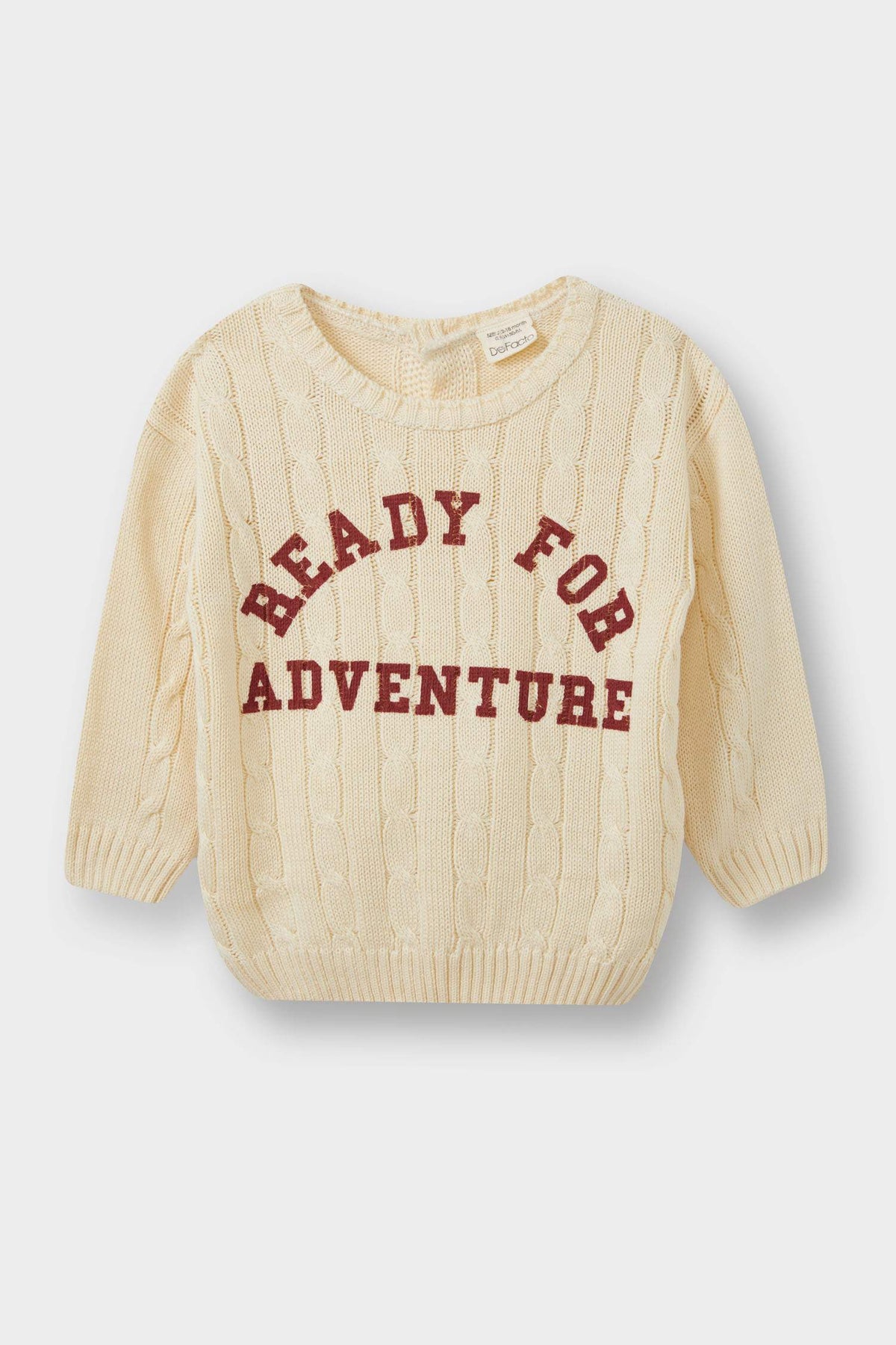 Baby Boy Crew Neck Printed Knitwear Sweater