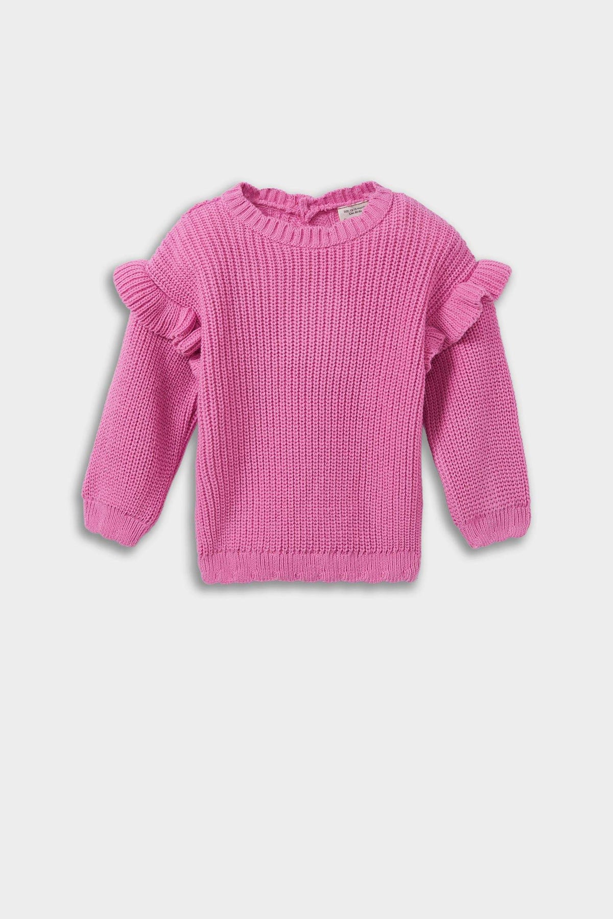Baby Girl Crew Neck Knit Sweater