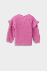 Baby Girl Crew Neck Knit Sweater