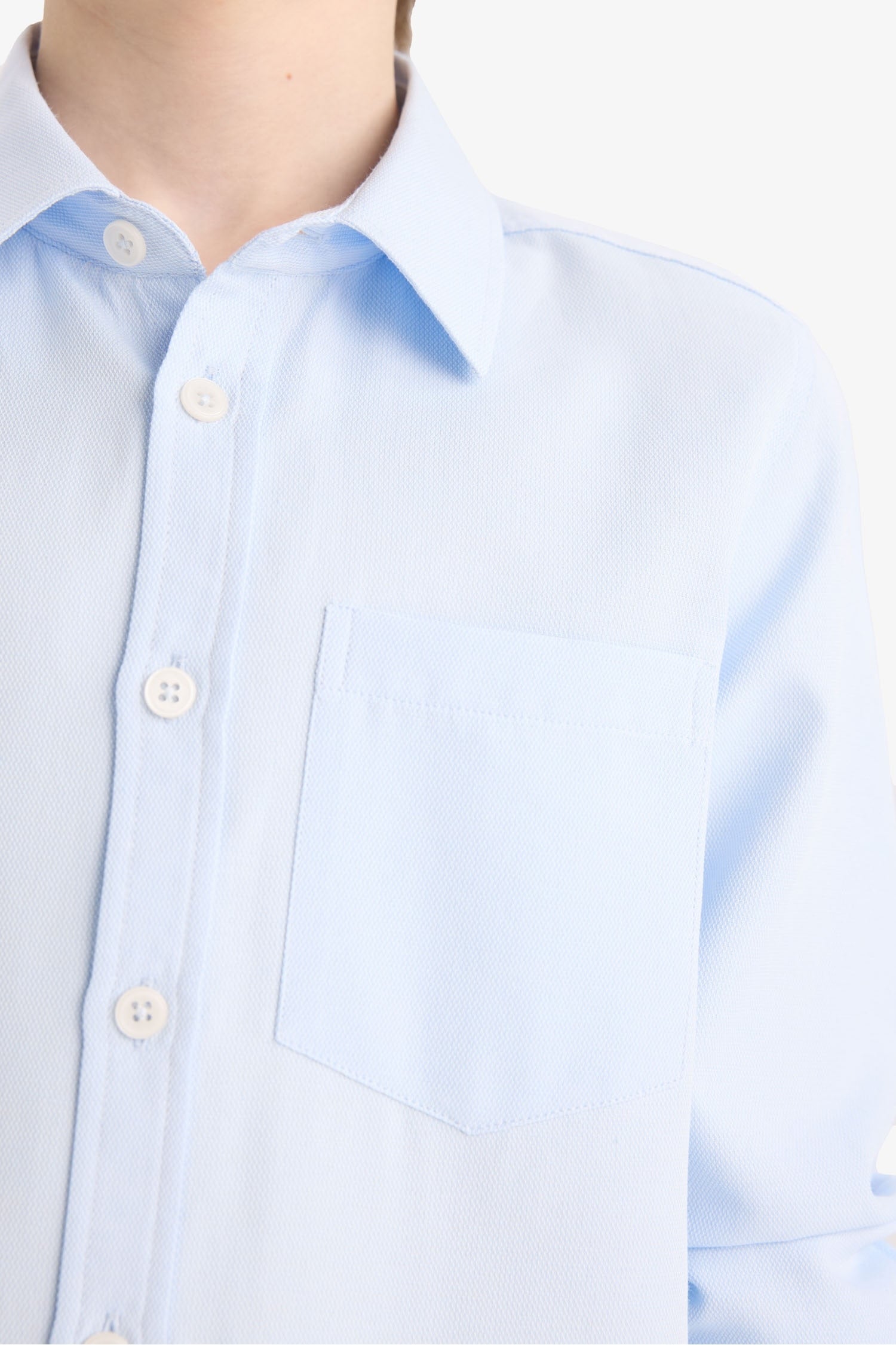 Boy Polo Neck Oxford Long Sleeve Shirt