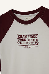 Boys Oversize Wide Pattern Crew Neck Embroidered Sweatshirt