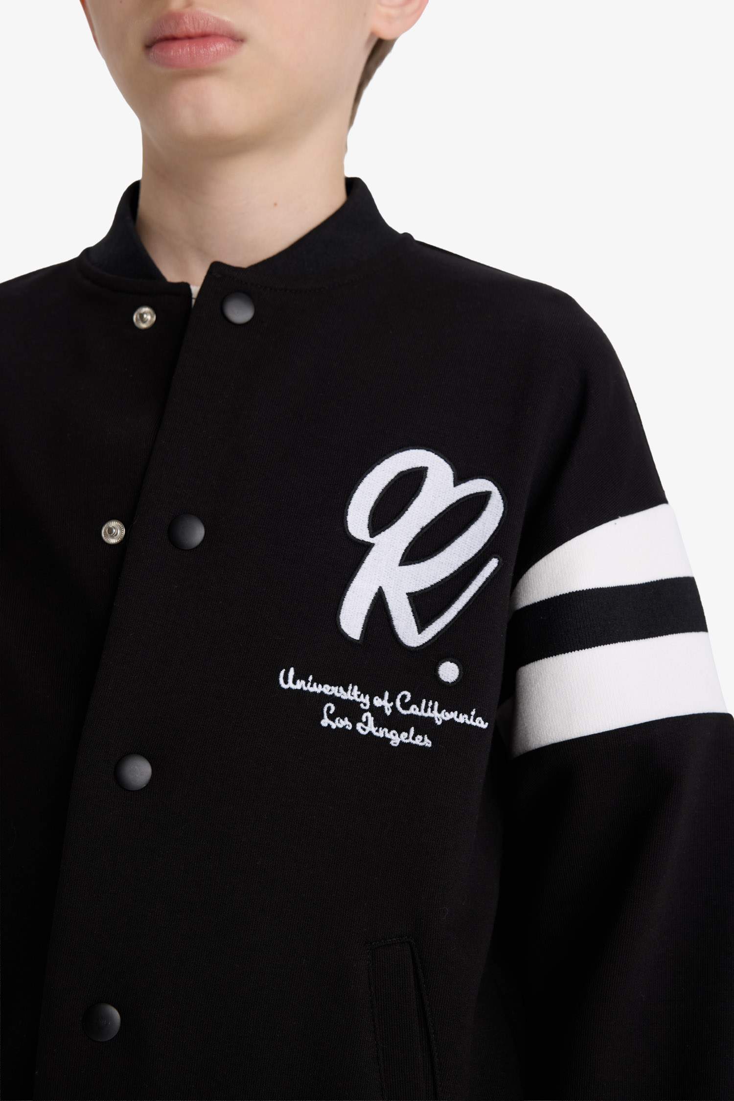 Boys School College Collar Printed Bomber Jacket