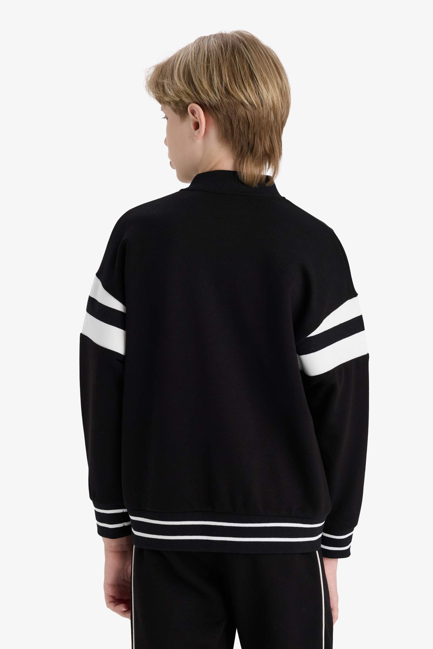 Boys School College Collar Printed Bomber Jacket