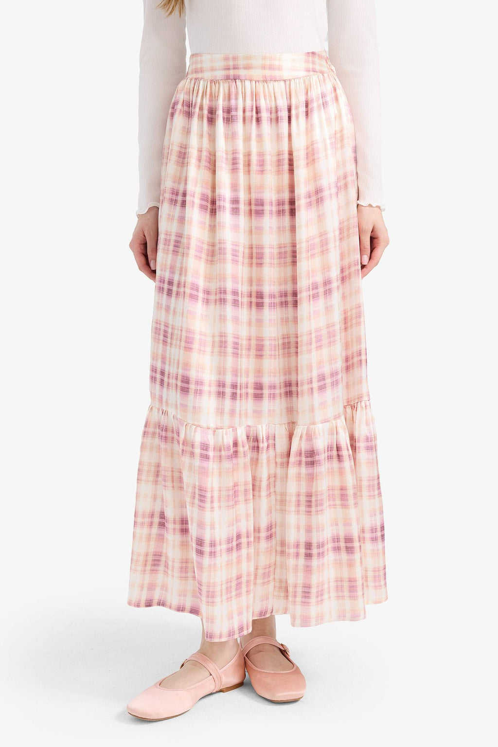 Printed Satin Maxi Skirt