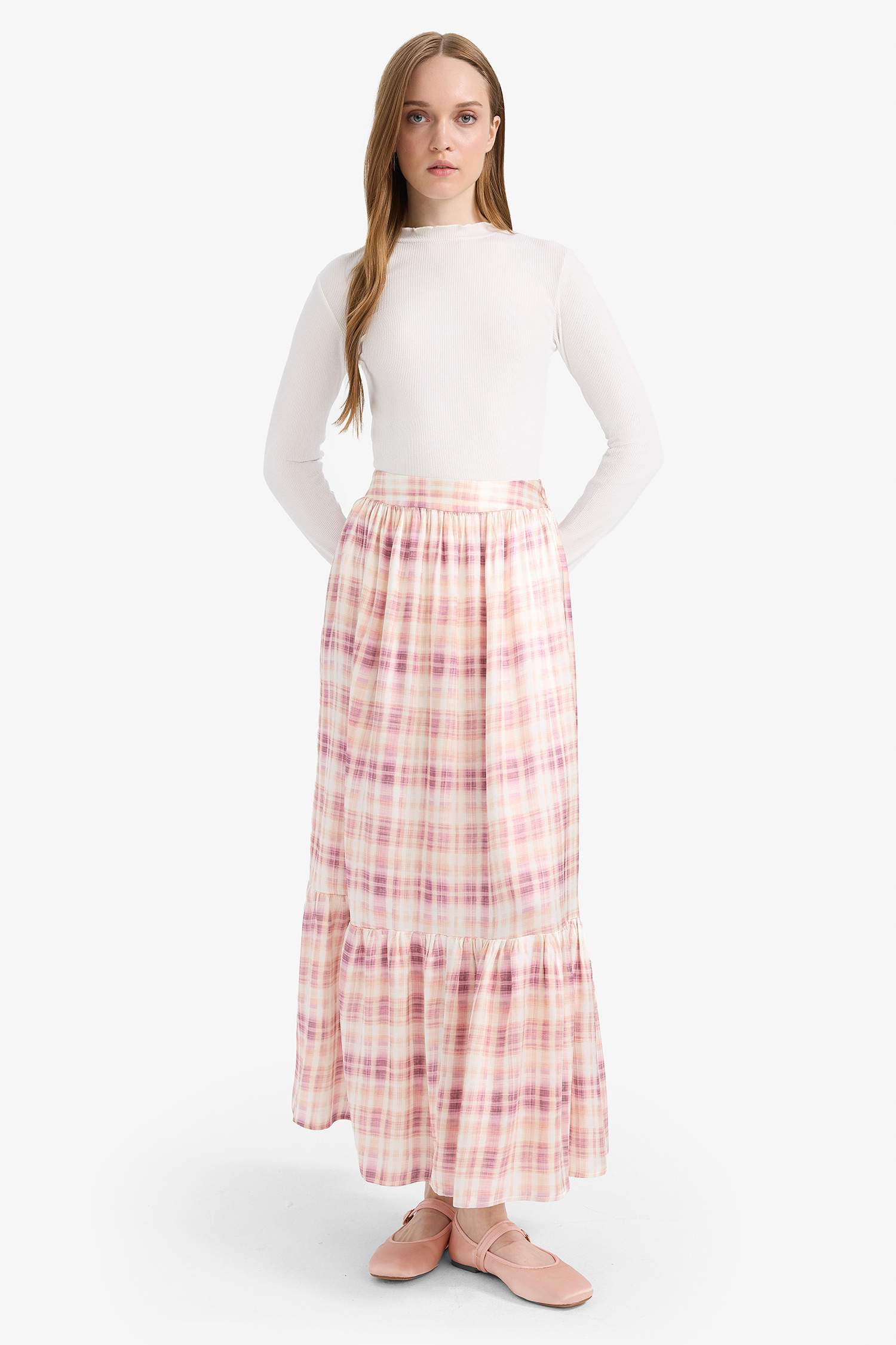 Printed Satin Maxi Skirt